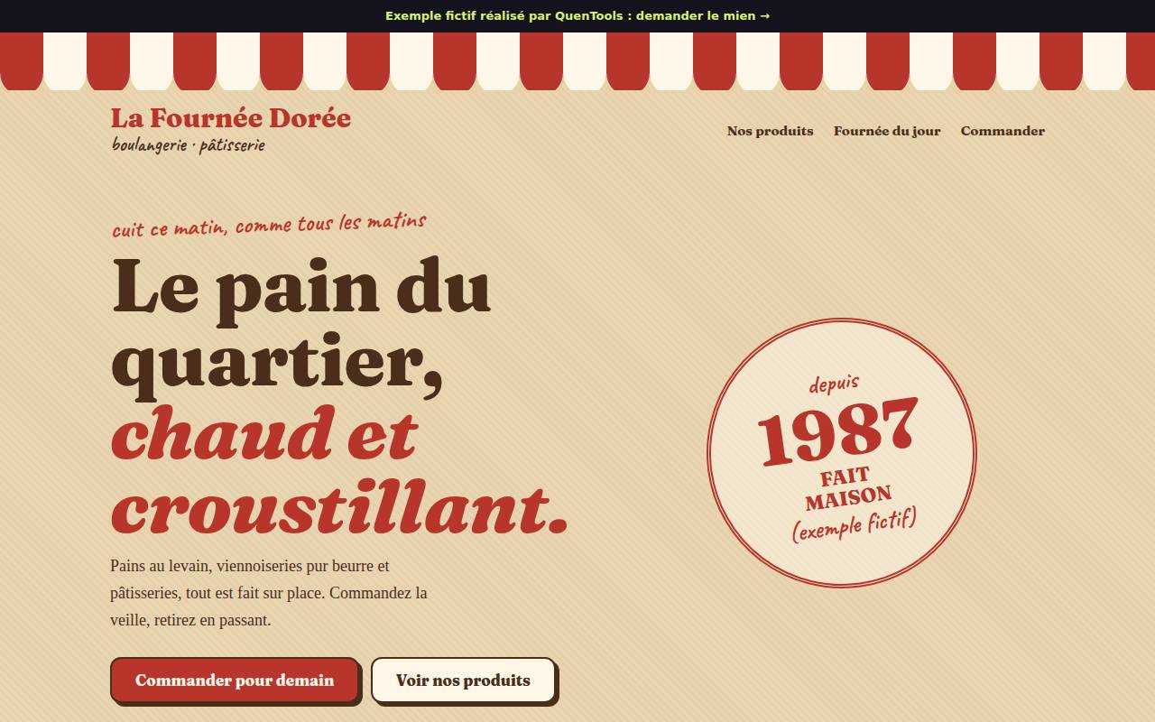 Aperçu de l’exemple boulangerie